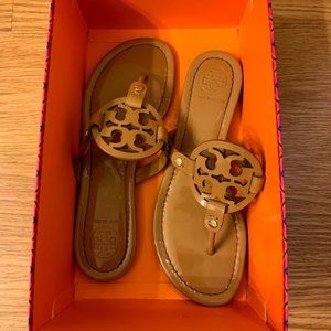 Tory Burch Tan Miller Flat Leather Sandal